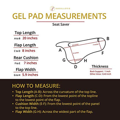Kavallerie Gel Saddle Pad - Helps with Saddle Bridging, Sore Back, Swayed Back, High Withers English Bareback Pad for Horses, Protective, Perfect for Eventing, Schooling, Dressage - size: Seat Saver