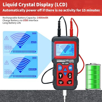 Underground Cable Locator, Rocky Mars Cable Tester Wire Tracker - color: Grey