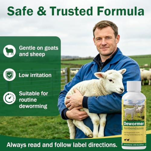 Dewormer for Goats and Sheep with Fenbendazole, Liquid Dewormer