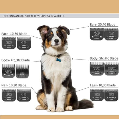 Black Detachable Dog Blades Set Compatible with Andis/Oster A5 Grooming - color: Black, size: 3 PACK（3.2-9.5mm）