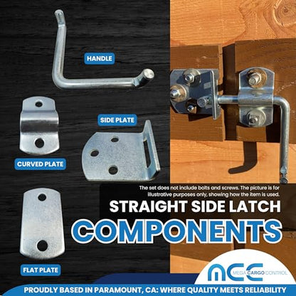 Mega Cargo Control 8 - Pack Straight Side Gate, Latch Set for Utility Trailer, Stake Body Gates, Sheds, Wood, Trucks, & Trailers - size: 8 - Pack