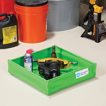 PIG Containment Tray - Collapsible Utility Tray - 18” W x 18” L x 4.75” H - PM50784 - size: 18" x 18" x 4.8"
