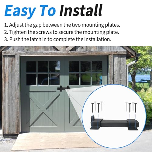 Outdoor Slide Gate Latch Lock, 7.5 Inch Heavy Duty Double Gate Latch, Black