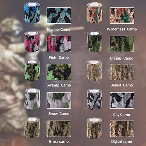 BQTQ 40 Rolls Self Adhesive Bandage Wrap 2 inch Self Adherent Tapes(Camo) - color: Camo Color, size: 2 Inch