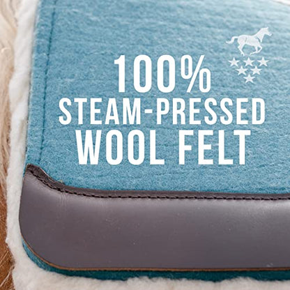 Professional's Choice 100% Steam-Pressed Saddle Pad | Wither Relief and Helps to Protect Against Pressure Points | Soft Fleece Bottom | 31" x 32" | 1 1/4" Felt | Pacific Blue