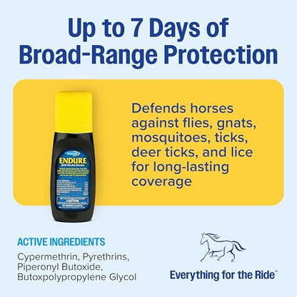 Farnam Endure Roll-On Fly Repellent for Horses Up to 7 Days Protection 3 oz