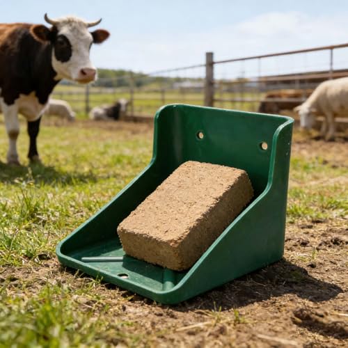 Horse Salt Block Holder, Mineral Dispenser Mineral Feeder for Cow Deer Goat Sheep Livestock Licking Eating Backyard Farm (Green) - color: Green