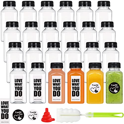 Fhxtcygj 24 Pack 8oz Empty Plastic Juice Bottles with Leak-Proof Caps Lids - color: 24pcs 8oz