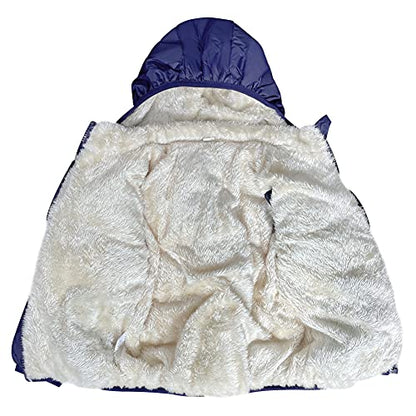 GOODKIDS Baby Girls Boys' Winter Fleece Jackets with Hooded Toddler Warm Lined Coat Outer Clothing 1-6 Years - color: Blue, size: 2-3T