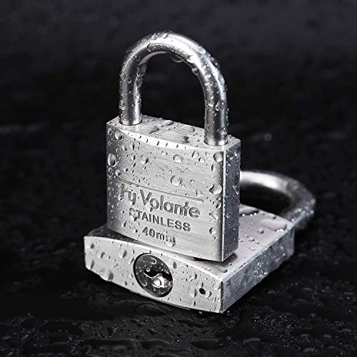 Stainless Steel Pin Tumbler Padlock, 304 Marine Series, Weatherproof, 2 inch Wide Body, Long Shackle, Keyed Different - color: FUPS150L