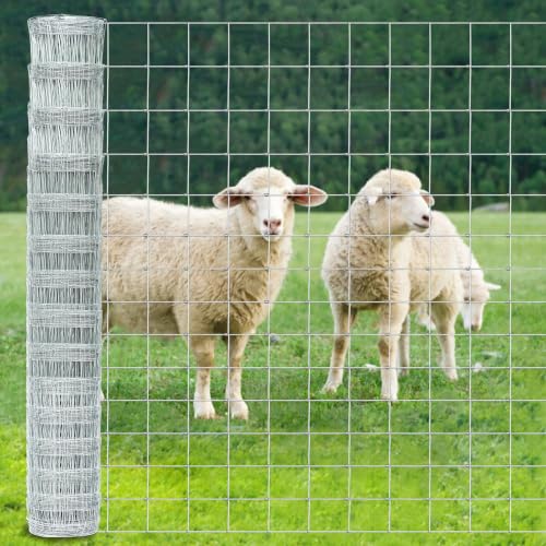 6ft x 164ft Heavy-Duty Galvanized Farm Fence – Durable Livestock Fence for Cattle, Sheep, Goats, Deer – Field Fencing for Yard & Ranch Protection