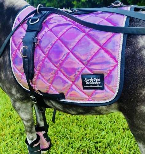 Star Point Horsemanship English Saddle Pads - color: Pink Holographic, size: Pony/Cob