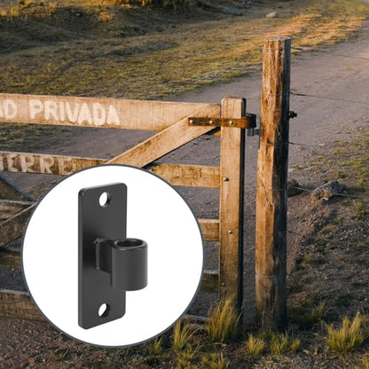 Gate Hinges, 4 Pack Steel Wall Mount Gate Hinge Fit 5/8'' Pin Fence Post Hinge, Heavy Duty Gate Hinges for Wooden or Concrete Farm Gate and Fence Gate(Screws Included) - color: Black-4 Packs