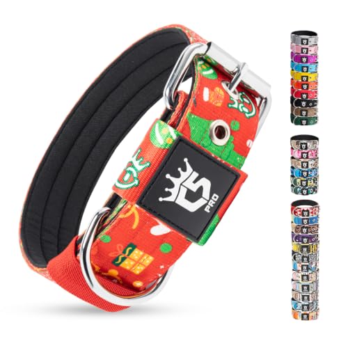 TSPRO Heavy Duty Thick Dog Collar with Metal Buckle for Small Dogs - color: Christmas Red, size: S – Fits Neck 12.6"-15.8"