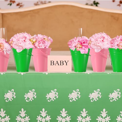 Sadnyy 12 Pack 4.5 X 5 inch Pink Green Metal Buckets - color: Pink Green, size: 4.5 x 5 in