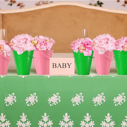 Sadnyy 12 Pack 4.5 X 5 inch Pink Green Metal Buckets - color: Pink Green, size: 4.5 x 5 in