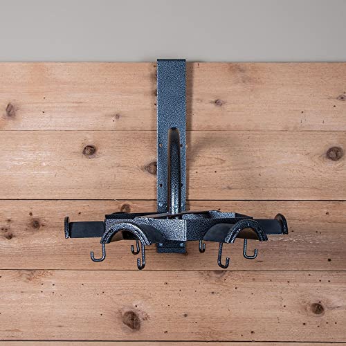 EASY-UP Pro Non-Slip Carousel Tack Rack with Hooks | Color Gray Armor | Enhanced Tack Room Organization | Convenient Carousel Design | Non-Slip Racks