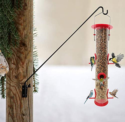 ERYTLLY Extended Reach Deck Hook Wall Pole Wall Mounted, Extensible and Adjustable 28 inch to 43 inch Bracket for Hanging Bird Feeder,Plants,Wind Chimes,Lanterns - size: Wall Pole - Adjustable Length - 1 Pack
