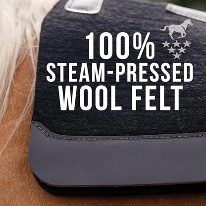 Professional's Choice 100% Steam-Pressed Wool Felt Western Saddle Pad - color: Black, size: 31" x 32" x 1"