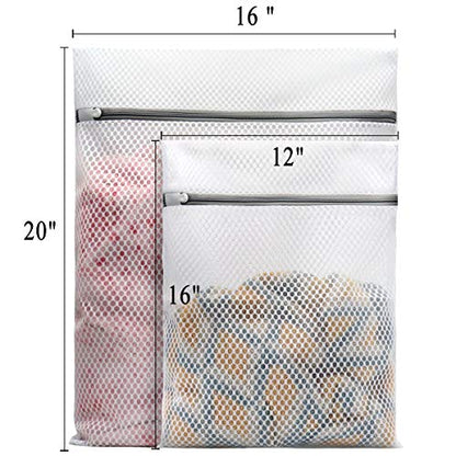 Muchfun 5Pcs Durable Honeycomb Mesh Laundry Bags for Delicates | (2Large, 3Medium) - size: 2Large, 3Medium