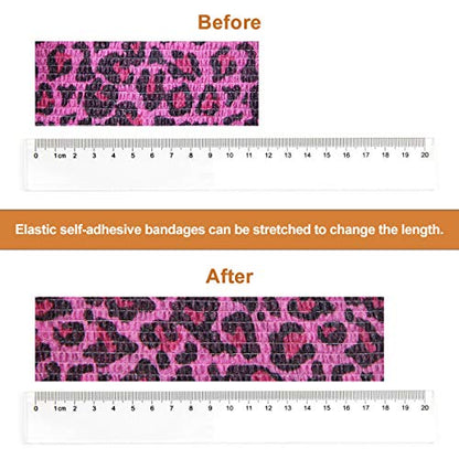 Pet First Aid Tape Waterproof Self Adherent Cohesive Bandage for Dogs Cats Horses Breathable Non-Woven Elastic Self Adhesive Sports Tapes (Leopard print) - color: Leopard print