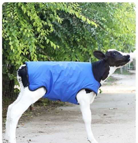 Calf Blanket Goat Coat with Fleece Windproof Winter Blanket for Alpaca, Calves, Sheep, Goat, Foal, Donkey with Thickened Fully Belly Protection Large Size