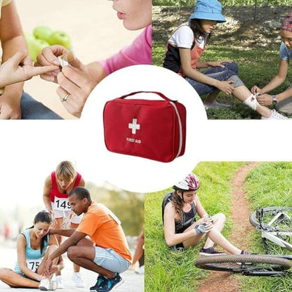 4 Pack First Aid Bag Empty Portable Mini Emergency Storage Red