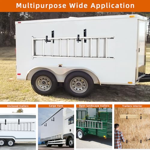 Foldable Side Mount Trailer Ladder Rack for Open/Enclosed Trailers