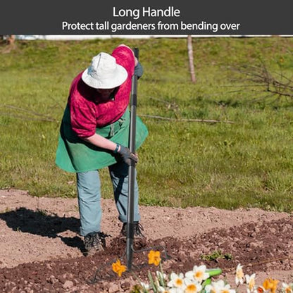 Bow Rake, 17 Prongs Leaf RakeThatch Rake for Lawn,63 Inch Long Handle Yard Rock Rake for Gardening,Detachable Heavy Duty Metal Garden Rake for Loosening Soil, Leveling Lawn, Leaves Cleaning