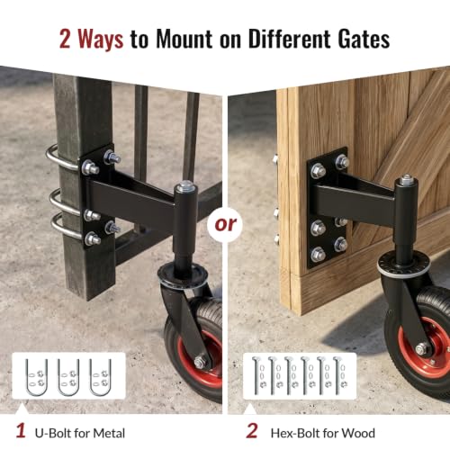 8 Inch Spring Loaded Gate Caster Wheel Heavy Duty Wood & Metal Pipe Gates