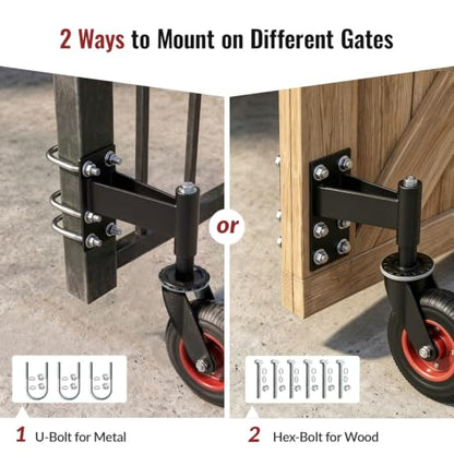 8 Inch Spring Loaded Gate Caster Wheel Heavy Duty Wood & Metal Pipe Gates