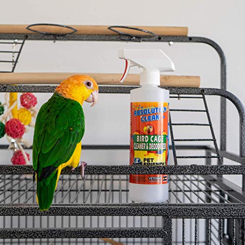 Absolutely Clean Amazing Bird Cage Cleaner and Deodorizer - Just Spray/Wipe - Safely & Easily Removes Bird Messes Quickly and Easily - Made in The US - Fragrance Free (16oz Pack of 1) - style: 16 Fl Oz (Pack of 1)