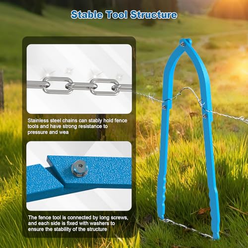 Heavy Duty Fence Repair Tool - 5.5LB, Barb Wire Tightener with Ergonomic Handles, Fence Stretcher Repair Fixer for Farms, Ranches, and Various Household Fences