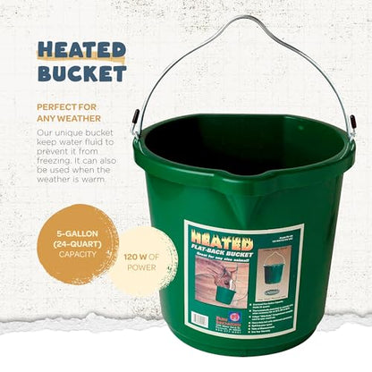 Farm Innovators Heated Flat-Back Water Bucket, 120 Watts, 5 Gallon, 3-Pack
