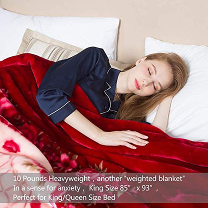 JML Plush Soft Fleece Blanket King Size, 10.5 lbs, 87" x 94", Wolves | 2 Ply, A&B Printed, Embossed, Reversible, Plush, Silky Soft, Thick, Warm for Winter - color: Animal Printed - Wolf
