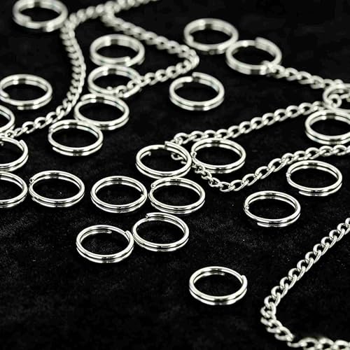 200pcs Silver Jump Ring Split Keyring Mental Connectors for Keychains, Jewelry Making, Pet Collars, Crafts 12mm - size: 12mm