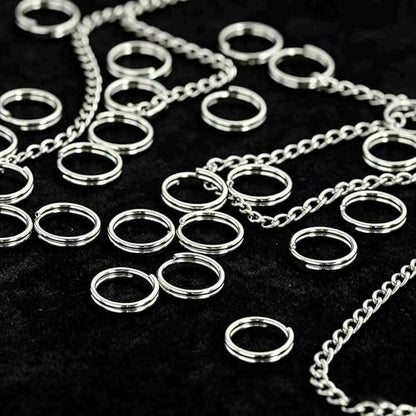 200pcs Silver Jump Ring Split Keyring Mental Connectors for Keychains, Jewelry Making, Pet Collars, Crafts 12mm - size: 12mm
