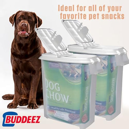 Buddeez Airtight Rolling Pet Food Storage Container, 50 Quart, with Scoop - color: Black, size: 1 Pack (50 Quart)