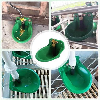 2PCS Automatic Goat Sheep Waterer Bowl with Brass Copper Touch Valve - size: Waterer Bowl*2