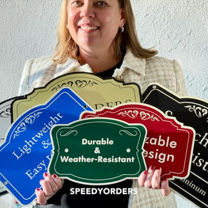 Custom Outdoor Metal Signs, Personalized Aluminum Sign - Driveway, Waterproof - Design 2 Black Charcoal 42x28 In - color: Design 2 - Black Charcoal, size: 42x28 Inches
