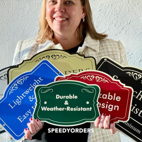 Custom Aluminum Outdoor Metal Sign, Personalized, Waterproof, Design 2 Black Charcoal 18x12 In - color: Design 2 - Black Charcoal, size: 18x12 Inches