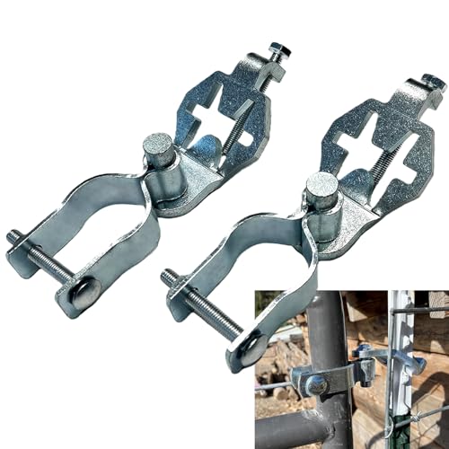 Heavy Duty T-Post Gate Hinge Kit, 1-5/8″Chain Link Fence Gate Post Hinge Pins, Galvanized Steel Easy Install Hardware for Farm, Garden, Backyard Gate