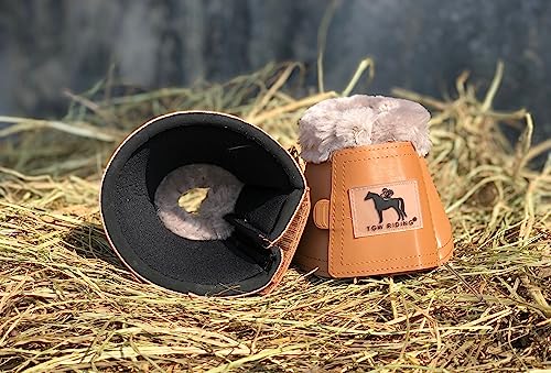 Horse Bell Boots Dressage Horse Boots XL L M S - color: Cognac Color, style: Bell Boots with Faux