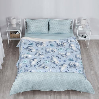 Manatees Throw Blanket Fuzzy Soft Cozy Blankets Soft Throws Warm Lightweight Plush Fleece Throw Blanket for Kids Men Women Gift Bed Couch Sofa 80"x60" - color: Manatees, size: 80"x60"
