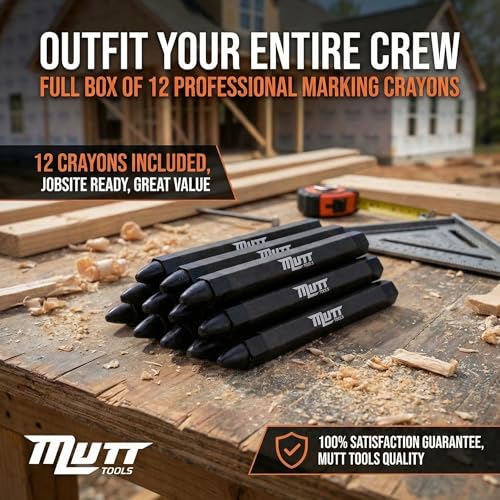 Mutt Tools Black Lumber Crayons 12 Pack - Construction Crayon - color: Black