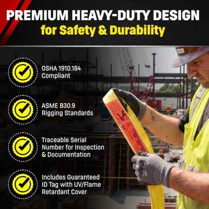 DD Sling 2" x 16' Nylon Endless Lifting Sling – USA Made | 12,800 lb Vertical, 10,200 lb Choker, 25,600 lb Basket – 2 Ply Heavy Duty 900 Webbing, Type 5 Endless Rigging Sling - size: 2"x16'