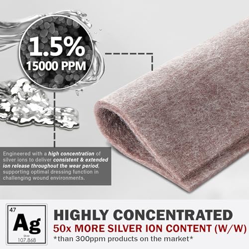 EVERLIT AG Silver Calcium Alginate Wound Dressing | Absorbent Non-Stick Sterile Dressing Pad | Gentle Hemostatic Gauze with Natural Gelling Fiber for Wound Care (4" x 4" | Pack of 20) - size: 4" x 4" | Pack of 20