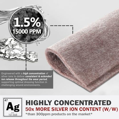 EVERLIT AG Silver Calcium Alginate Wound Dressing | Absorbent Non-Stick Sterile Dressing Pad | Gentle Hemostatic Gauze with Natural Gelling Fiber for Wound Care (4" x 4" | Pack of 20) - size: 4" x 4" | Pack of 20