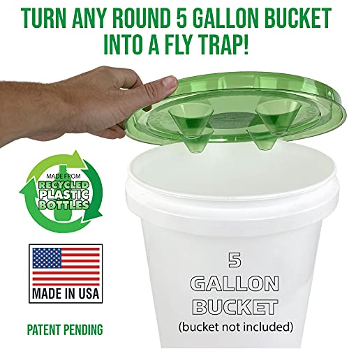 Billy-Bob Fly-Lid 5 Gallon Bucket Fly Lid (3 Pack) Turn Any 5 Gallon Bucket into a Fly Trap!