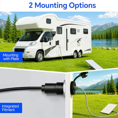 RV Cable Wall Pass Through Kit for Starlink Mini, Waterproof Design - color: for Starlink Mini ( Black )